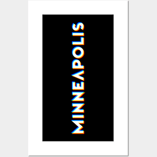 Minneapolis Minnesota CMYK Glitch Type Posters and Art